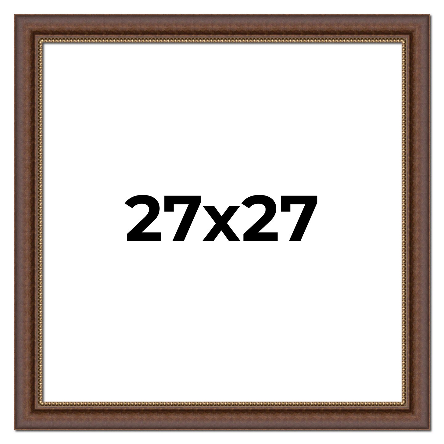 Square Traditional Brown Picture Frame - UV Acrylic, Foam Board Backing, Hanging Hardware