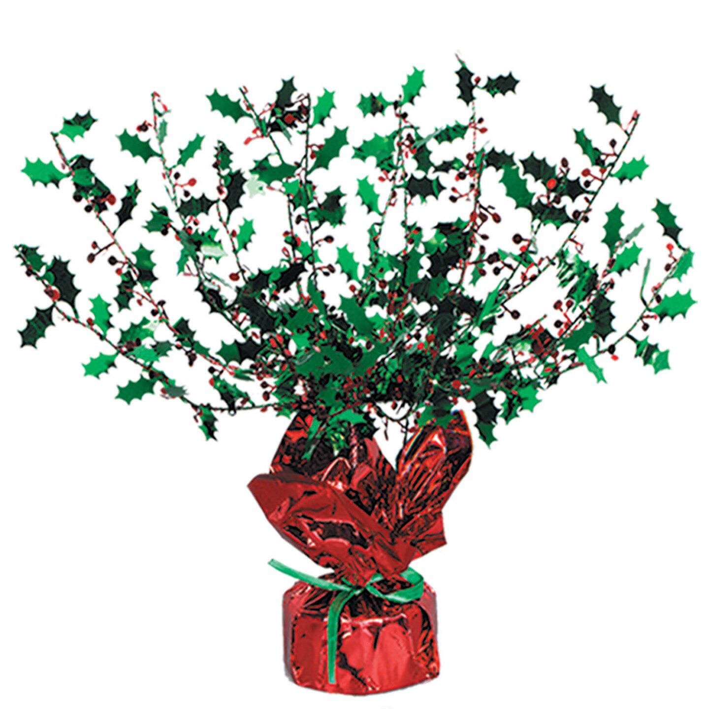 Beistle 15in. Holly & Berry Gleam N Burst Centerpiece - 12 Pack
