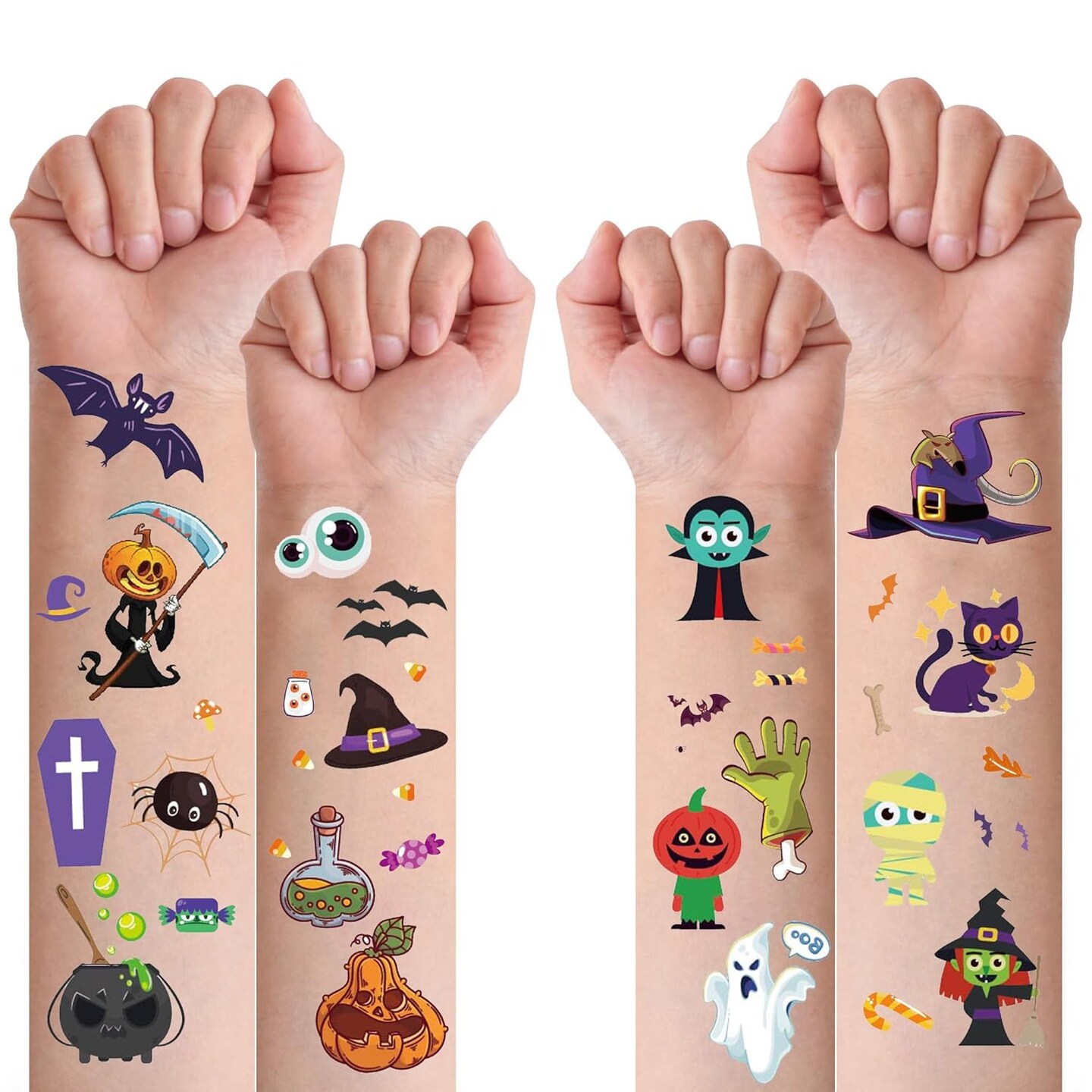 298 PCS Halloween Decorations Party Favors Temporary Tattoos for Kids