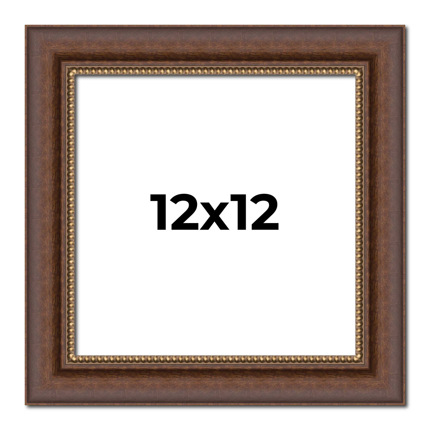 12x12 Traditional Picture Frame with UV-Resistant Acrylic & Acid Free Backing, Available in 3 Finishes - Black, Brown, Gold