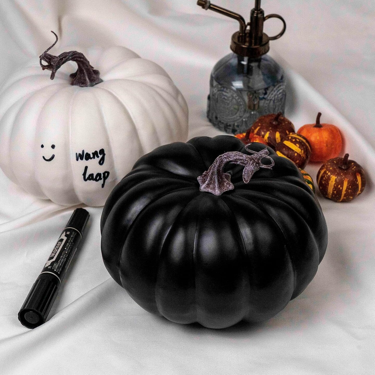 7 inch Artificial White Pumpkin Foam Harvest Decor