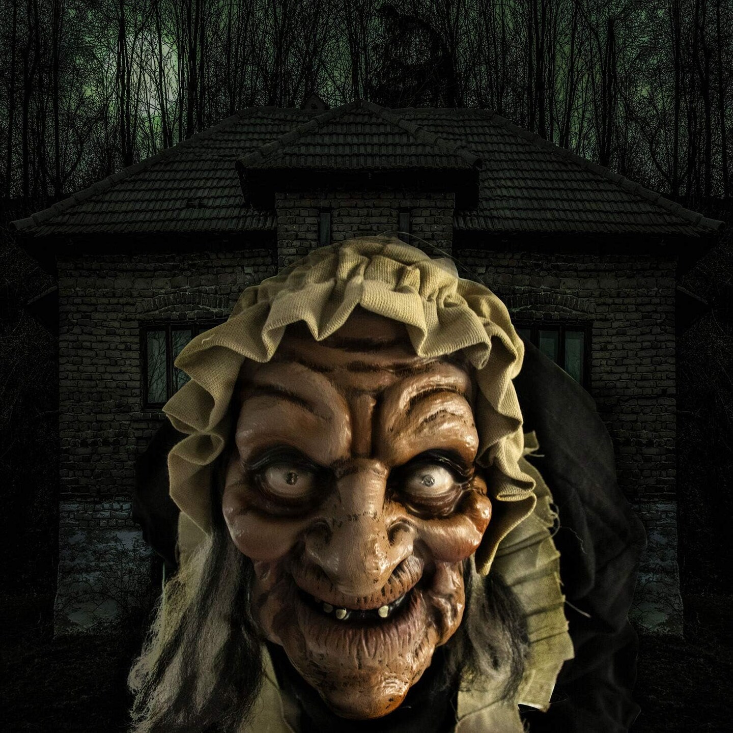 Life-Size Halloween Animatronic, Scary Talking Zombie Maid with Touch Activated Lights and Sounds, Battery Operated Indoor or Covered Outdoor Halloween Decorations for Home