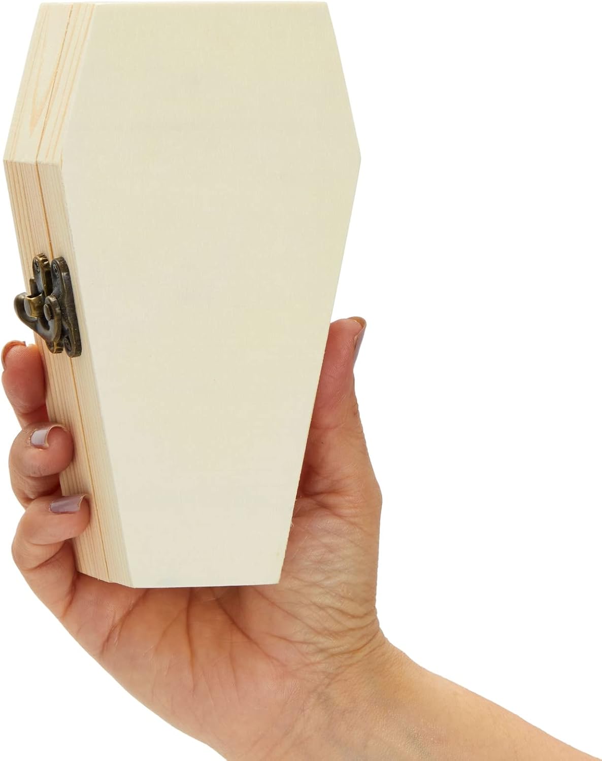 Coffin Box with Hinged Lids for DIY Crafts (6.1 x 3.5 x 1.8 in)