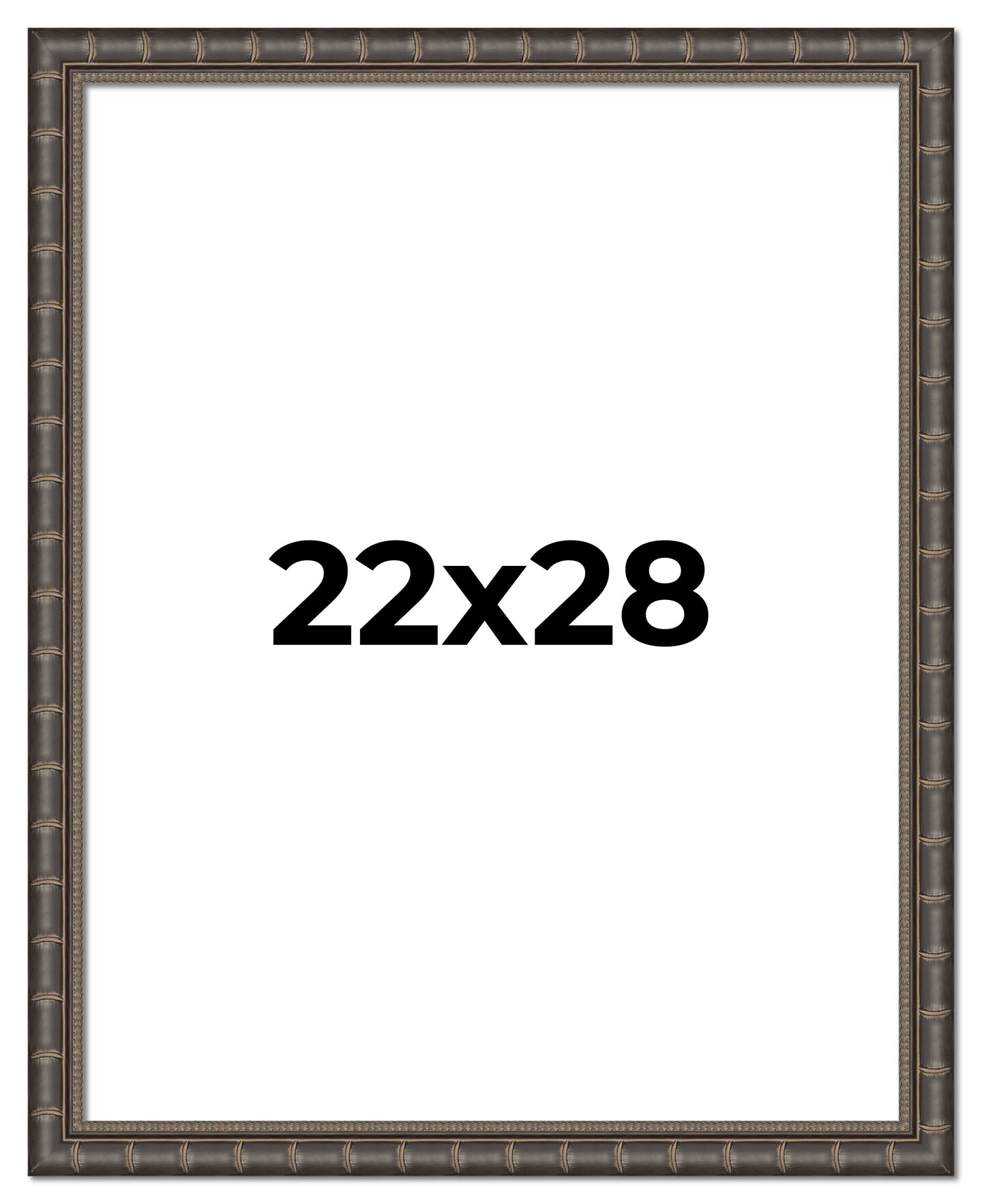 22x28 Modern Bamboo Picture Frame with UV-Resistant Acrylic & Acid Free Backing, Available in 5 Finishes - Gold, Silver, Brown, Black, and Natural