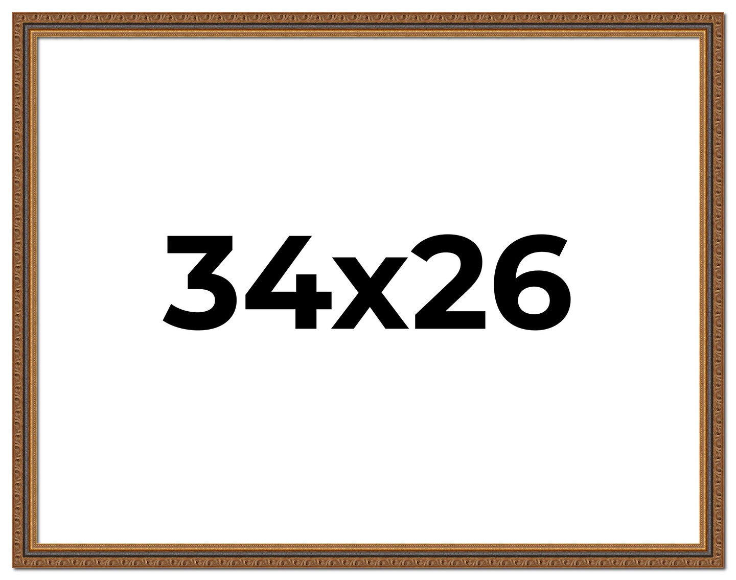 34x26 Classic Gold Picture Frame - UV Acrylic, Foam Board Backing, Hanging Hardware