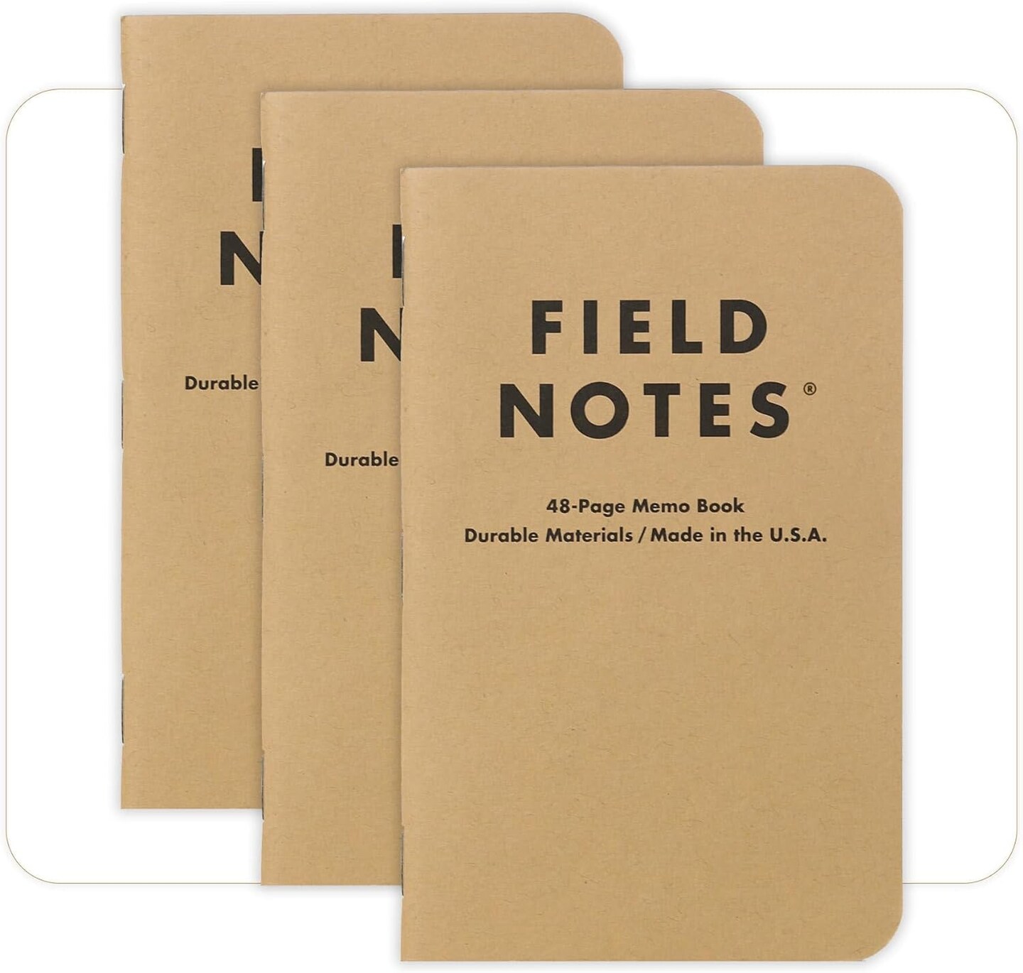 : Original Kraft 3-Pack - Plain Paper Memo Books - Blank 48 Page Pocket Notebooks - 3.5&#x22; X 5.5&#x22;