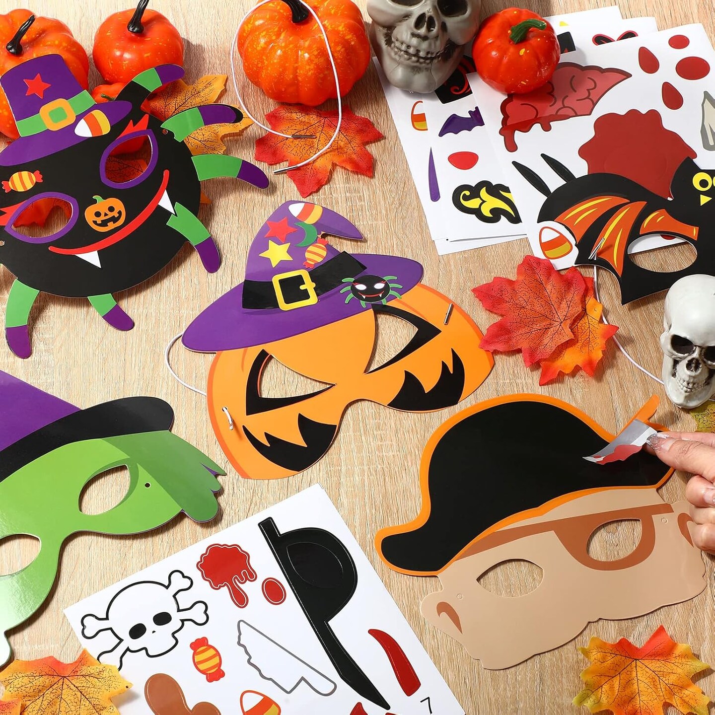 Halloween Mask Craft Pumpkin Witch Bat Pirate