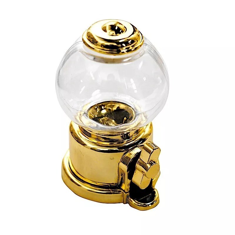 6 Gold Clear 3.5" tall Mini Candy Dispenser Favor Holders Wedding Party Supplies