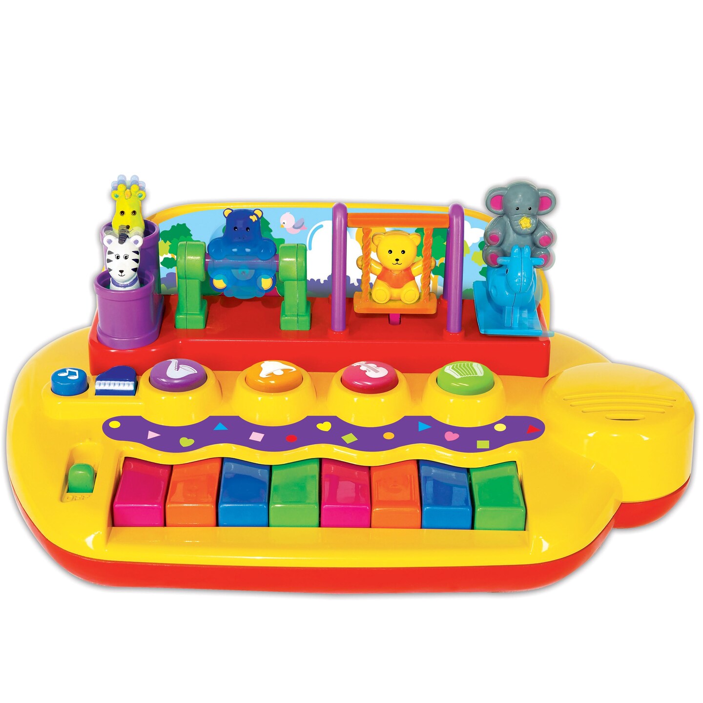 Playful Pals Battery Operated Piano w/Keyboard, Sounds &#x26; Dancing Animal Pals