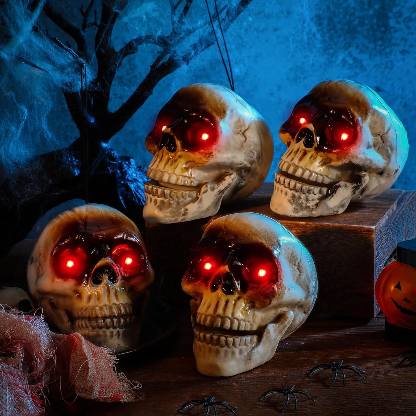 Halloween Hanging Skull Heads Animated Skeleton