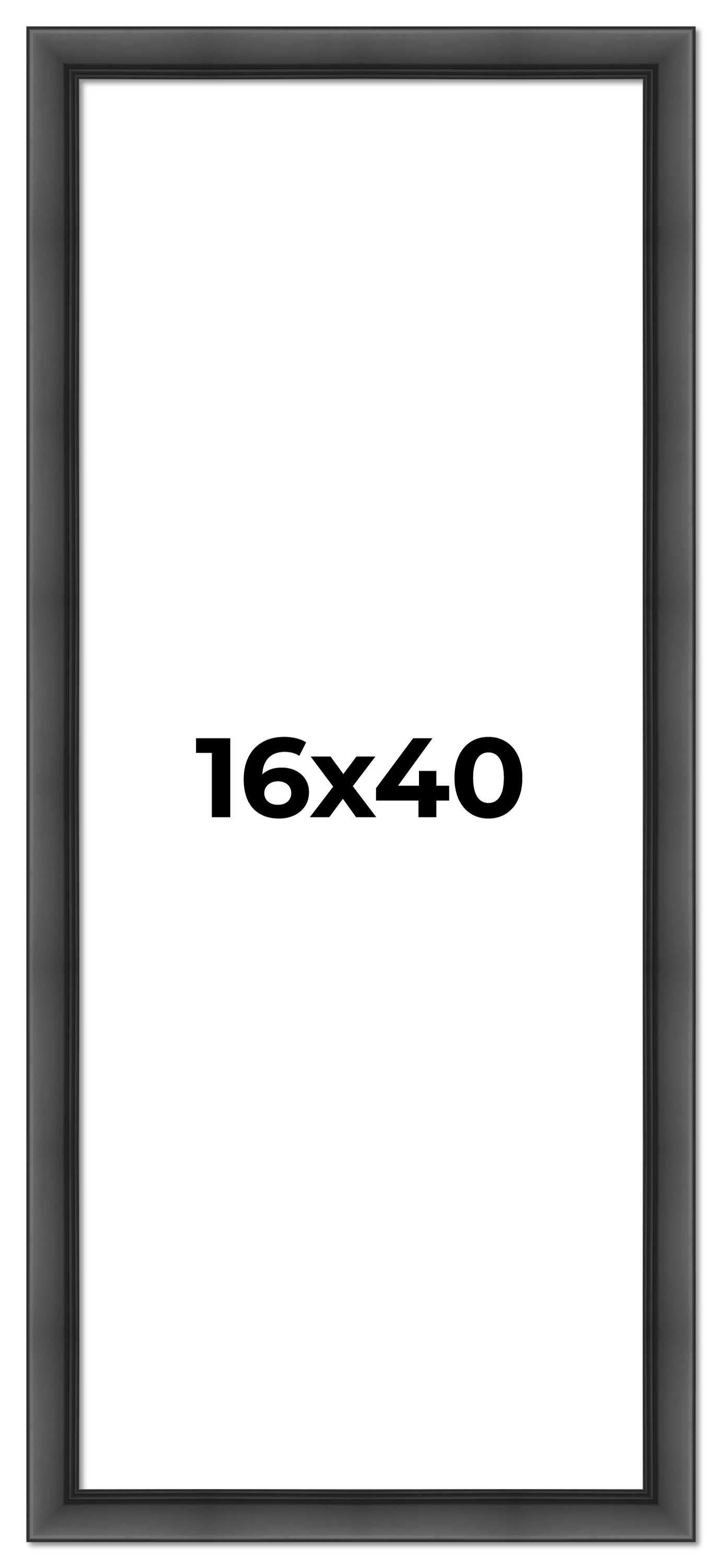 Panoramic Refined Black Picture Frame - UV Acrylic, Foam Board Backing, Hanging Hardware