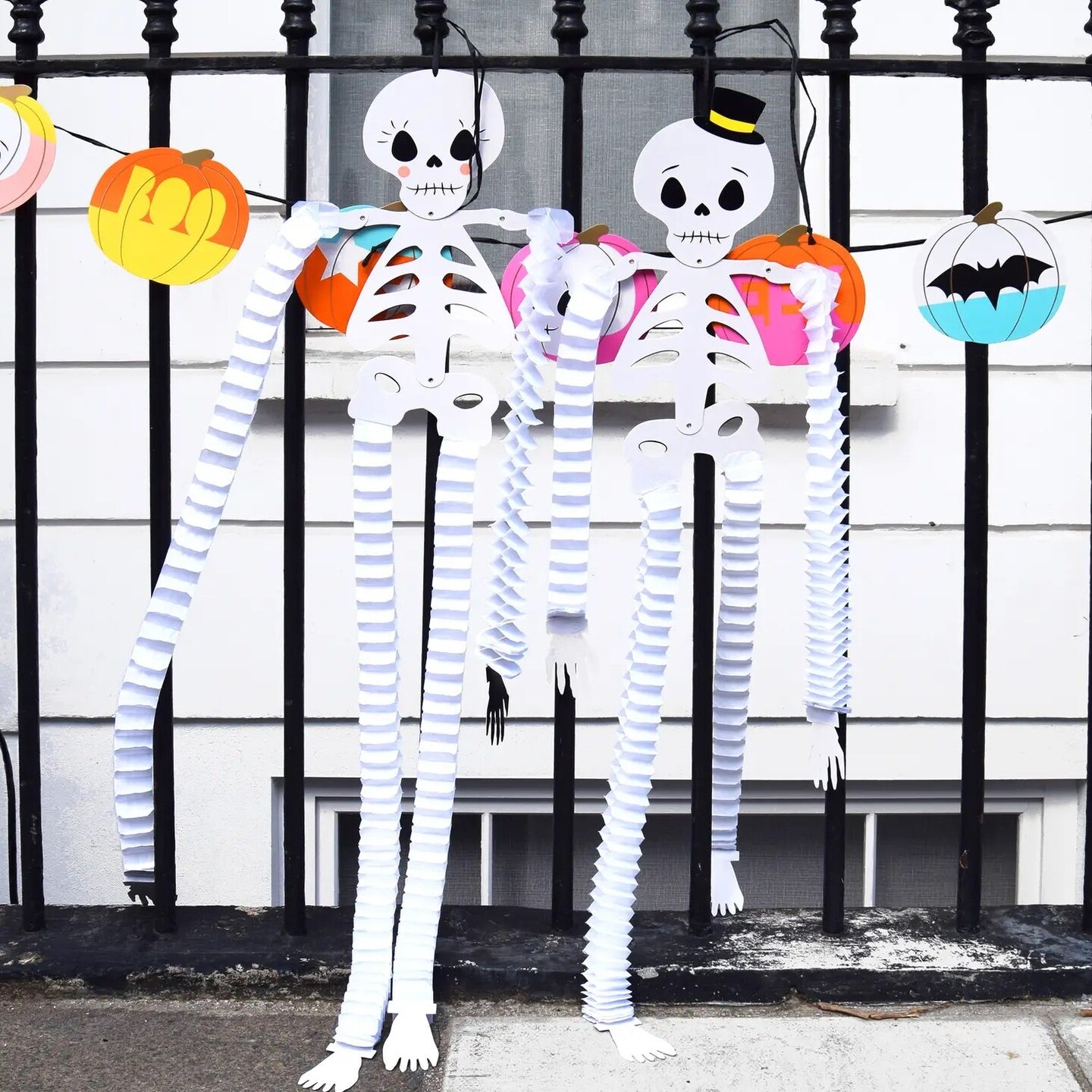 Friendly Skeleton Honeycomb Decorations for Halloween