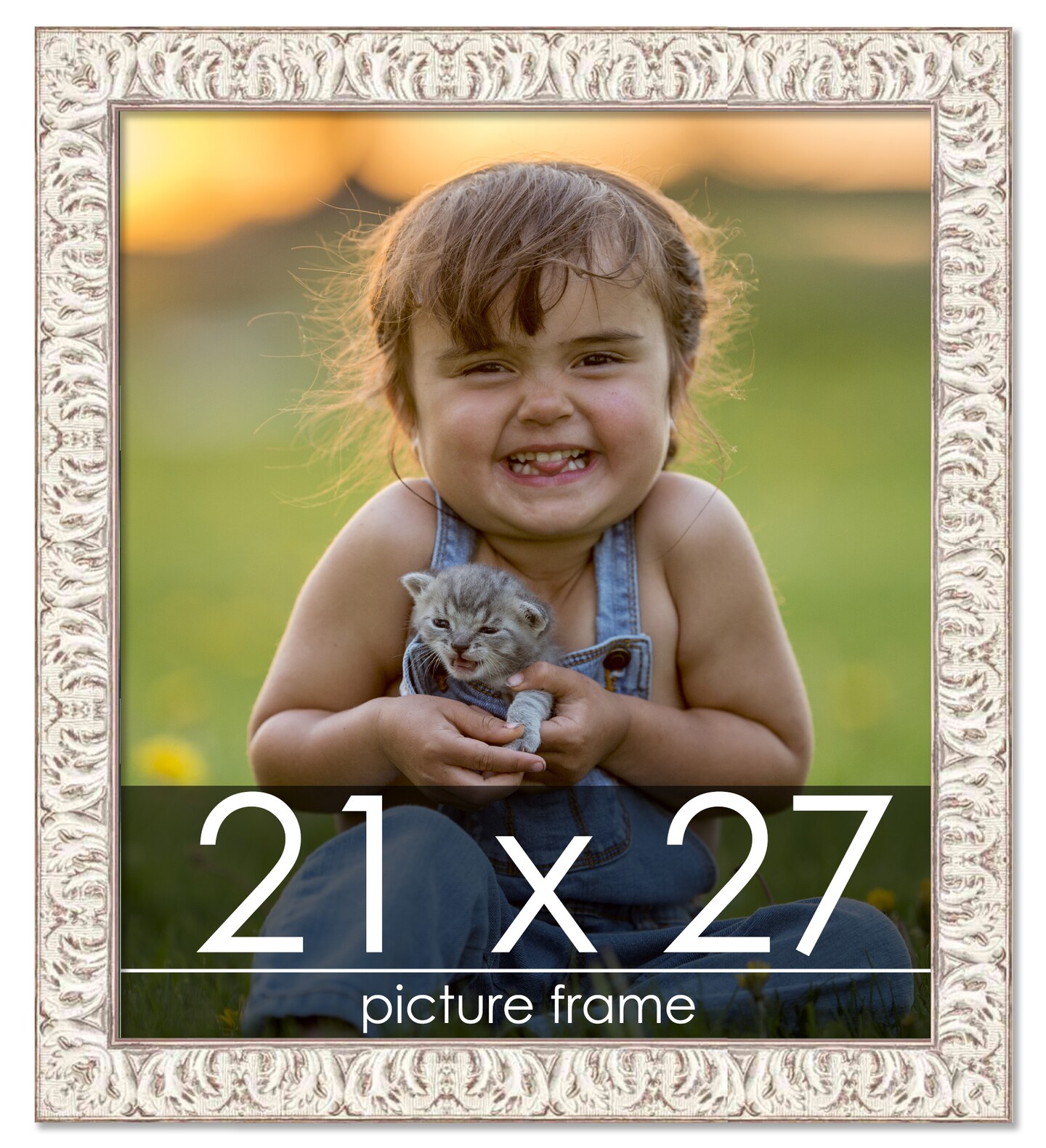Refined White Picture Frame - UV Acrylic, Foam Board Backing, Hanging Hardware