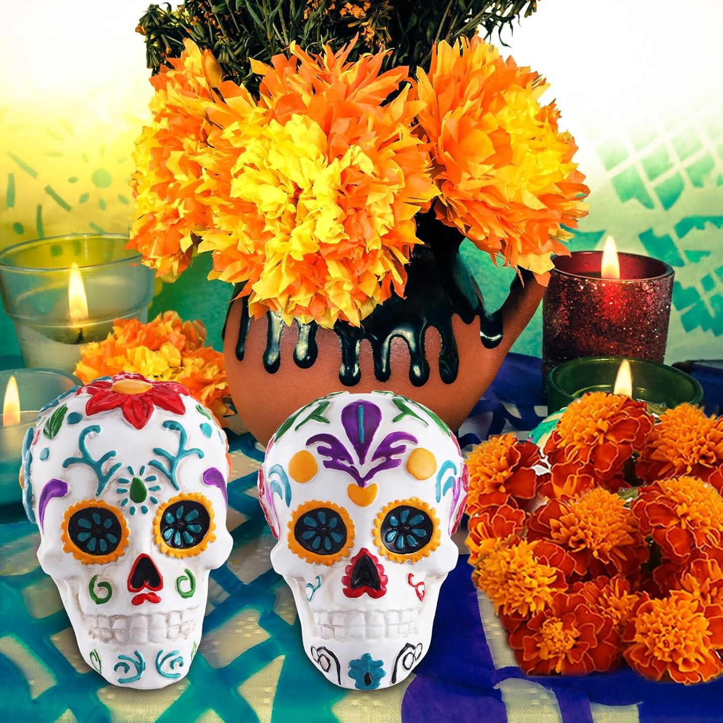 Day of The Dead Skull Sugar Skull Statue