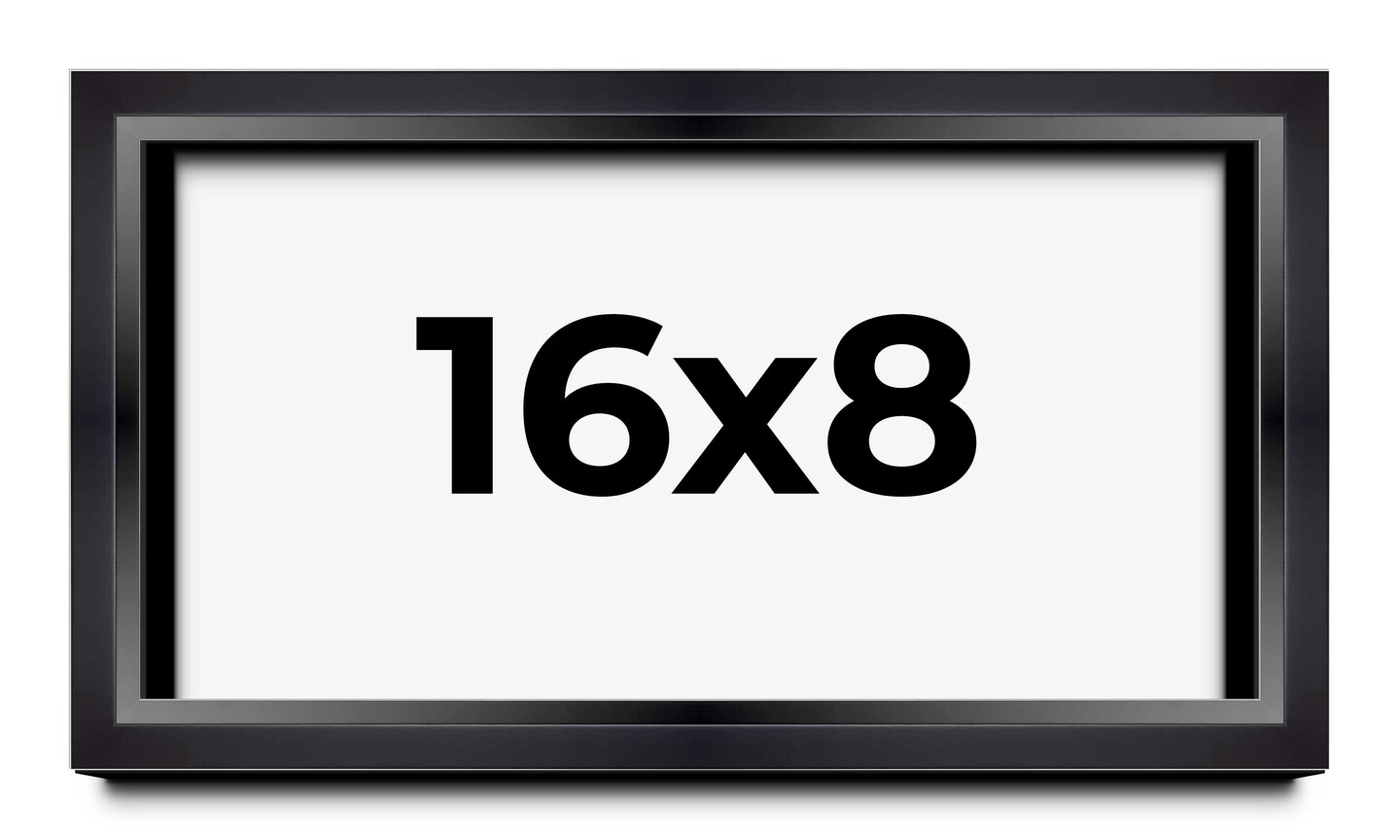 Panoramic Modern Shadow Box 1.5" Depth Black Frame - UV Acrylic, Backing, Hanging Hardware