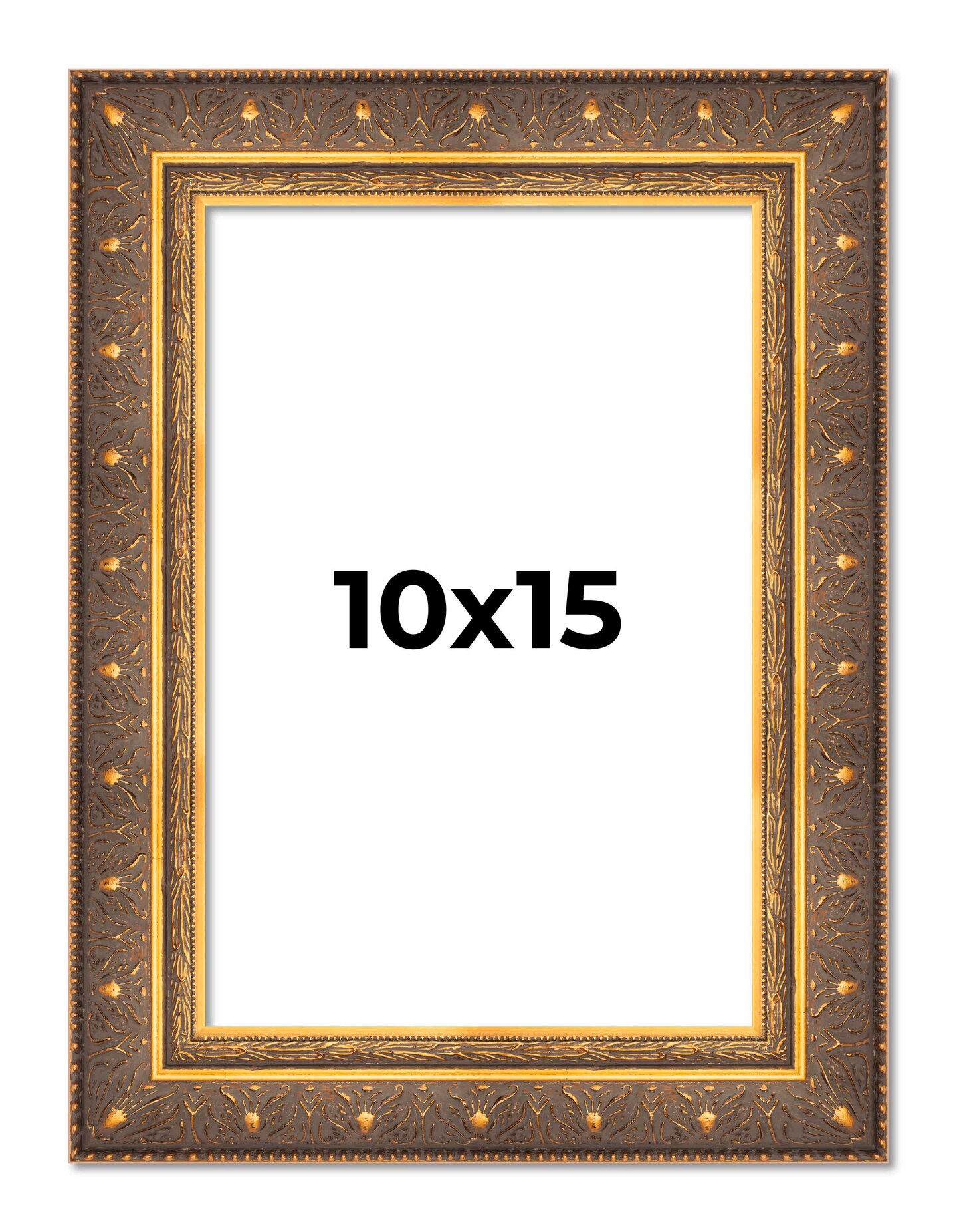 Photo Size Museum Gold Picture Frame - UV Acrylic, Foam Board Backing, Hanging Hardware