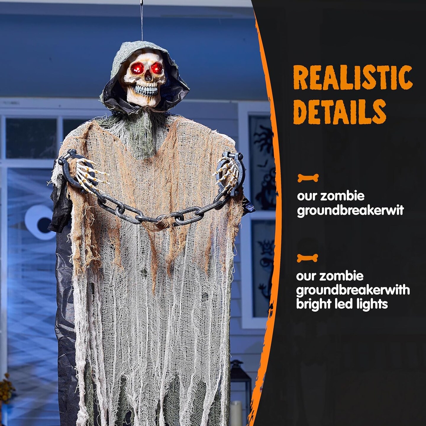 Halloween Animatronics Decorations Outdoor Hanging Grim Reaper