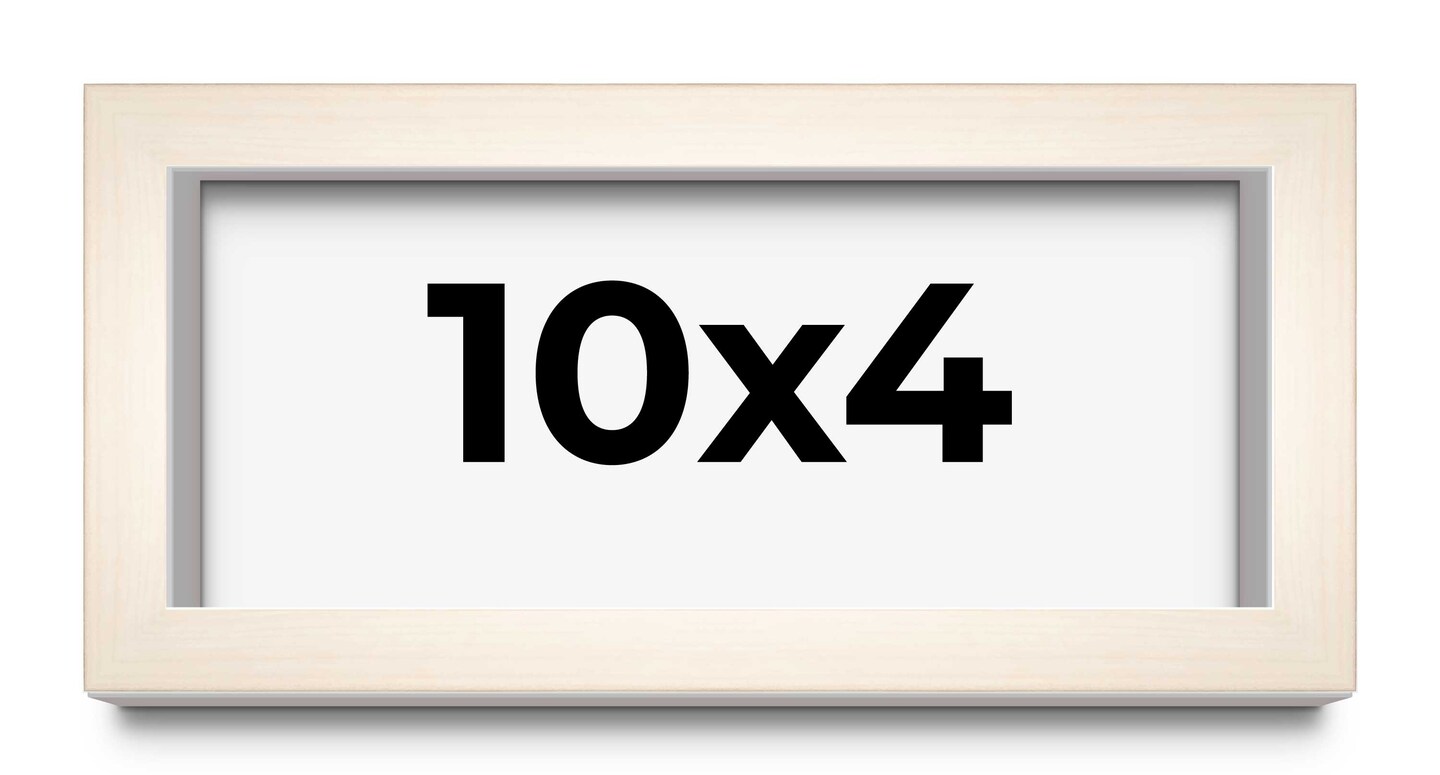 Panoramic Shadow Box 3/4" Depth White Picture Frame - UV Acrylic, Backing, Hanging Hardware