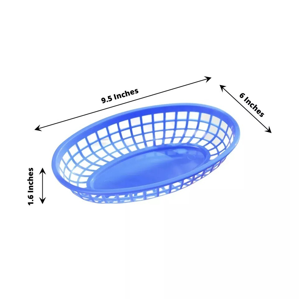 6 Assorted Oval Plastic Food Baskets 50 Wax Paper Liners Party Events Supplies
