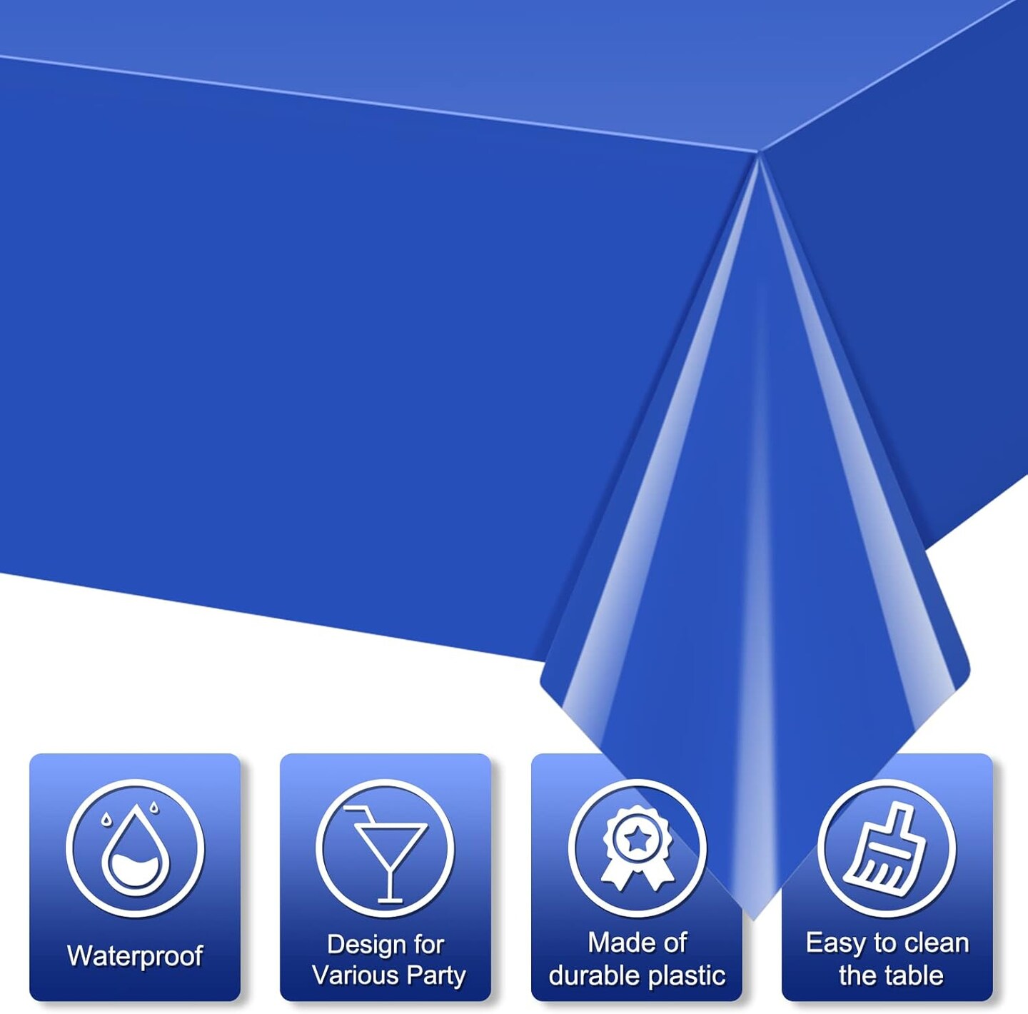 12-Pack 4th of July Disposable Tablecloths – Red, White & Blue 54"x108" Rectangle Table Covers for Independence Day, Memorial Day & Patriotic Party Decorations