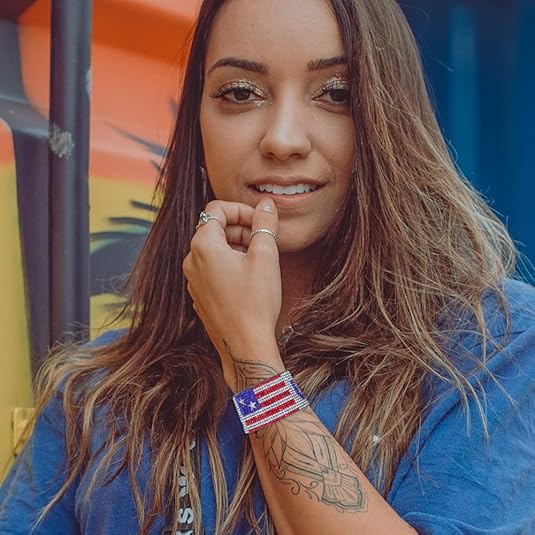 American Flag Bracelets for Women – Red, White & Blue Stretch Beaded Bracelets | 4th of July Patriotic Jewelry