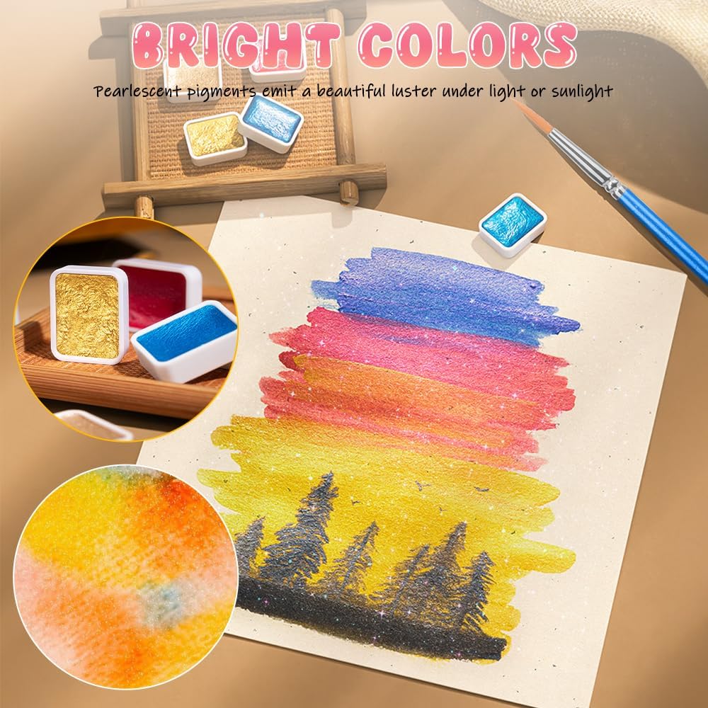 2pc Forestry Shifting Watercolor Set - Shimmer Metallic and Color Shifting Paint