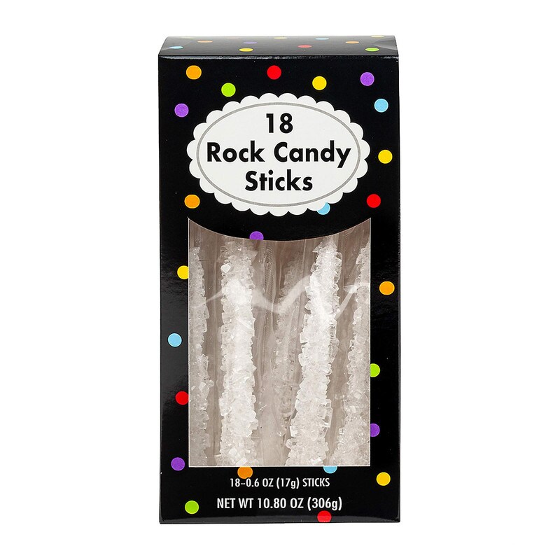 8&#x22; Bright Yellow Rock Candy Sticks 18 Pieces