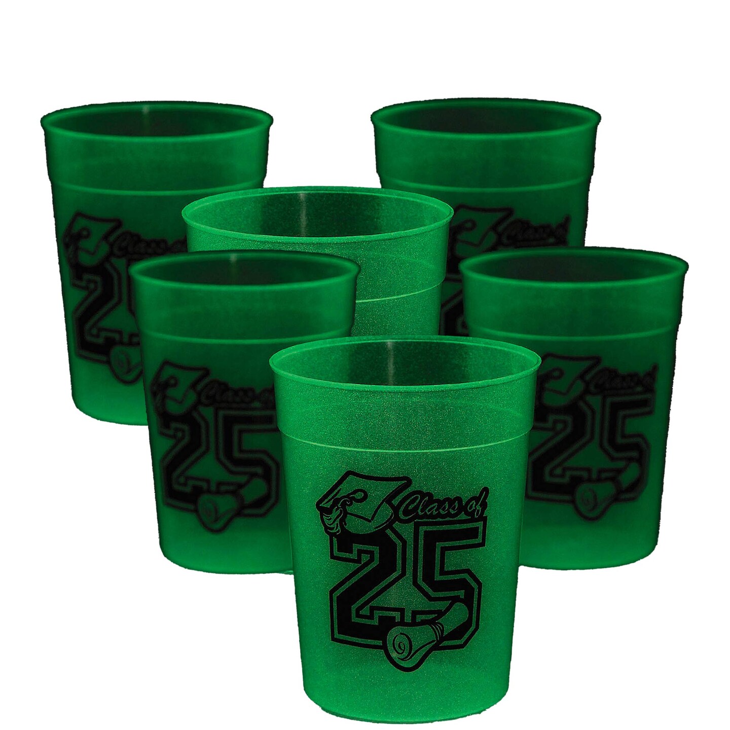 8 oz Class of 2025 Glow in the Dark Disposable Plastic Cups 12 Pack