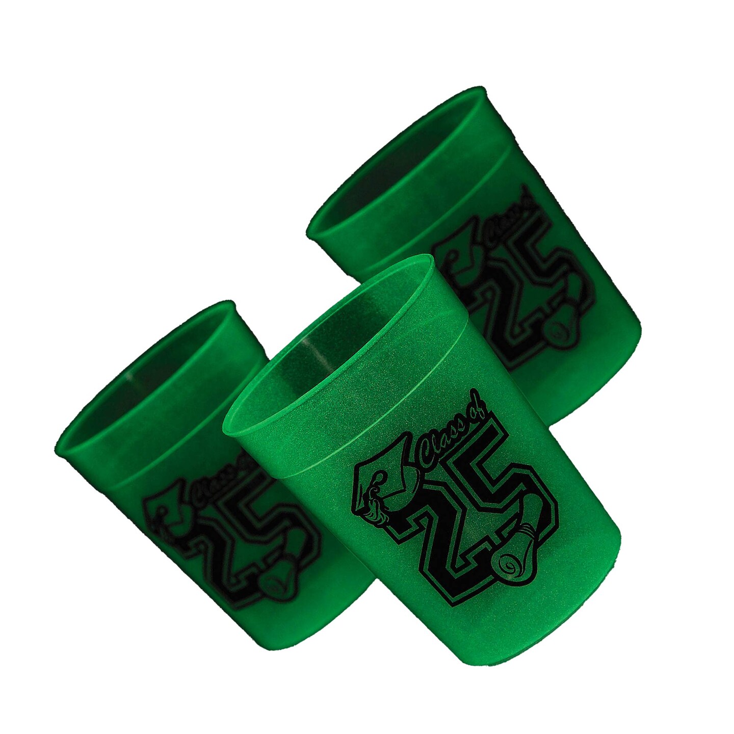 8 oz Class of 2025 Glow in the Dark Disposable Plastic Cups 12 Pack
