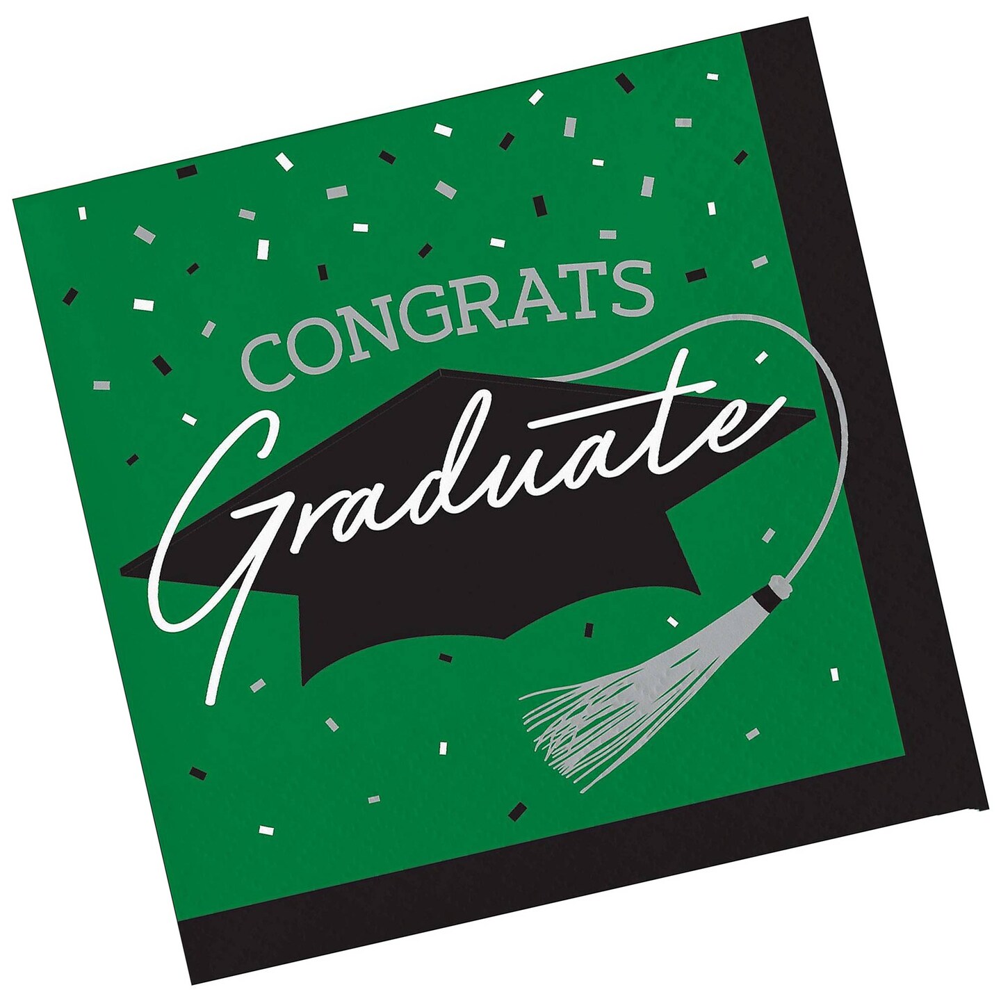 Creative Converting School Spirit Green Graduation Beverage Napkins 108 Count