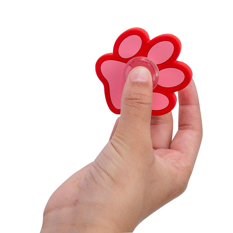 12 Pack 2 1/4&#x22; Bright Red Paw Print Fidget Spinners