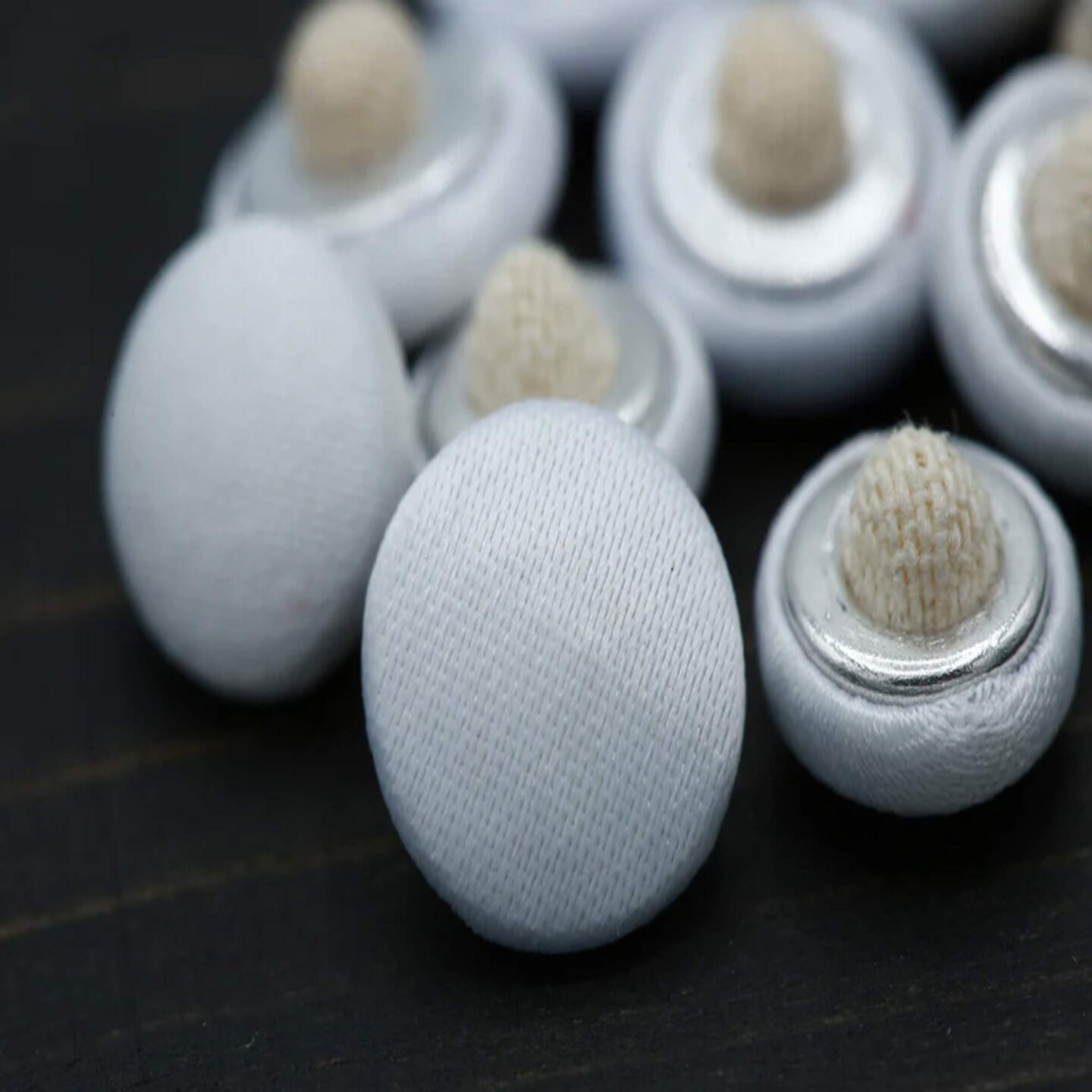 1 Dozen Bridal White Buttons with Canvas Backing 12.5mm for Wedding Dresses & Gowns
