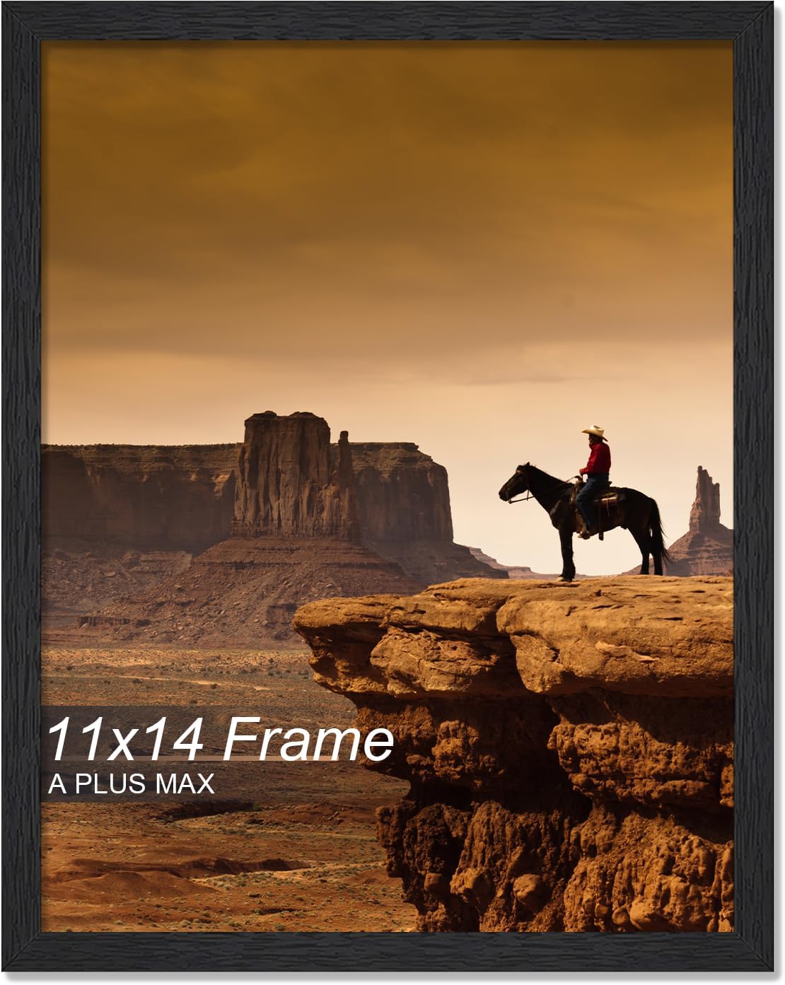 11x14 Picture Frame, Black Engineered Wood Frame for 11 x 14 Inch Picture Poster Photo, Light Weight 11 by 14 Frame with Wood-grain for Wall - 1 Pack/Black/11 x14