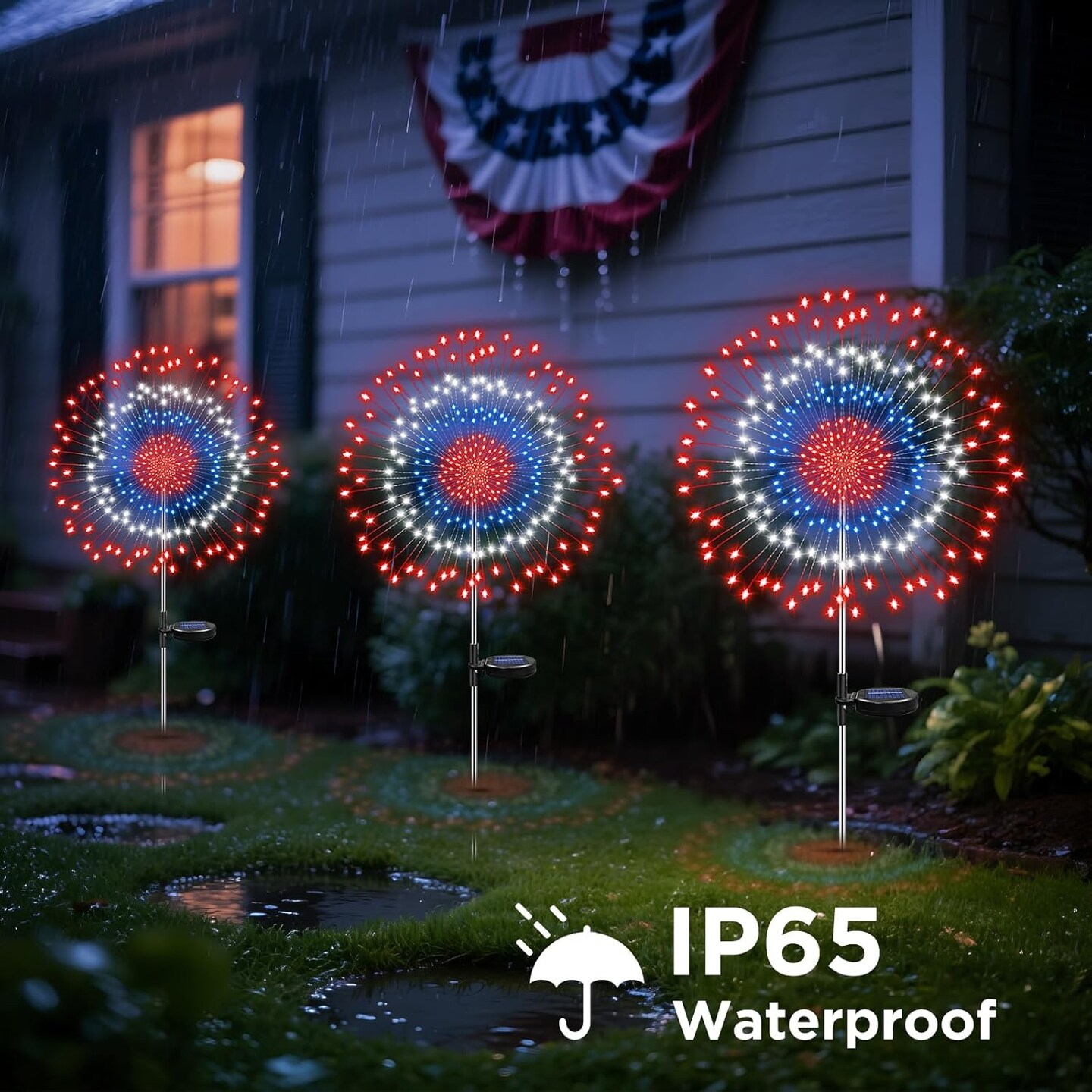 4th of July Decorations Solar Lights Outdoor