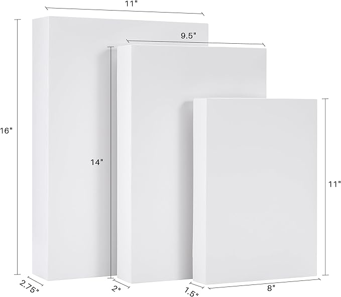 12 Pack Assorted Sizes(4 Boxes 11&#x22;, 4 Boxes 14&#x22;, 4 Boxes 16&#x22;) White Gift Boxes With Lids For Christmas, Birthdays and more