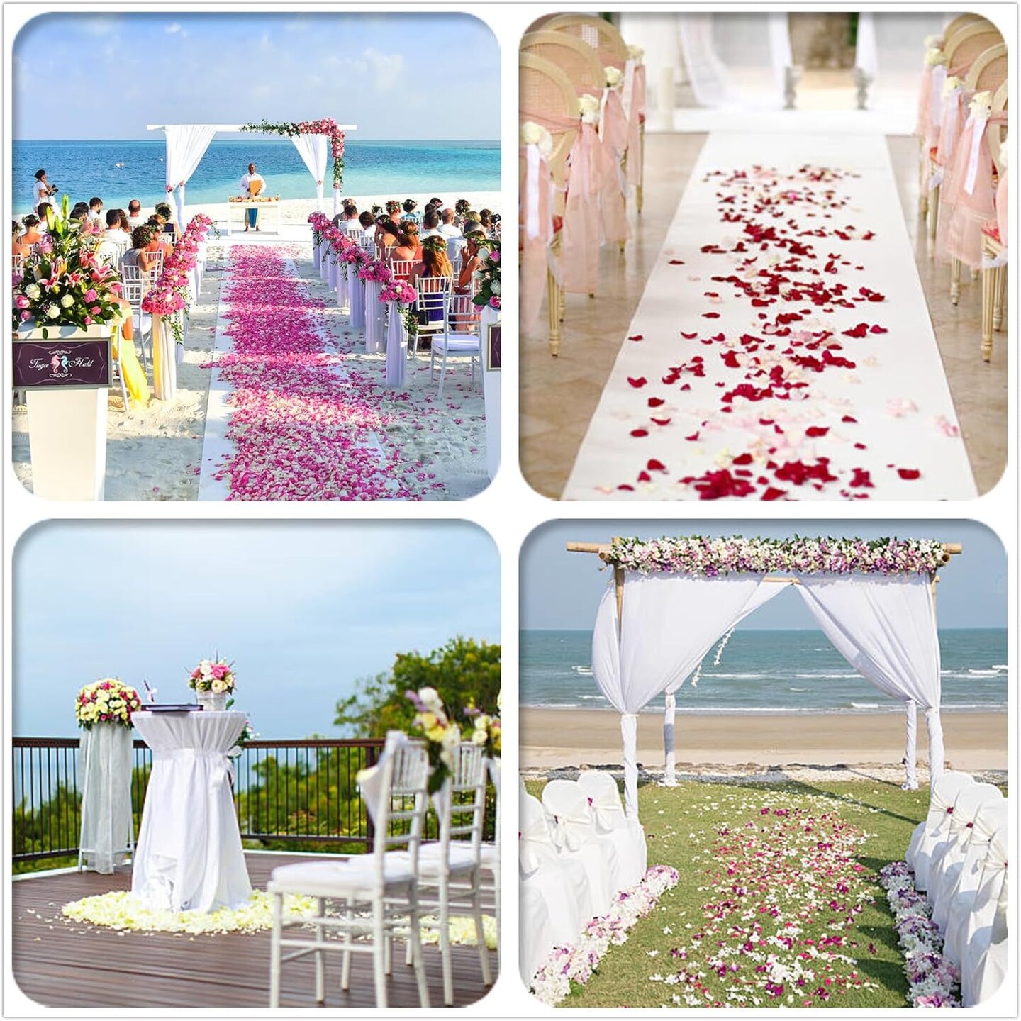 Ivory Rose Petals for Romantic Nights, 1000pcs Artificial Roses Flower Petals, Emulation Rose Pedals for Wedding Parties