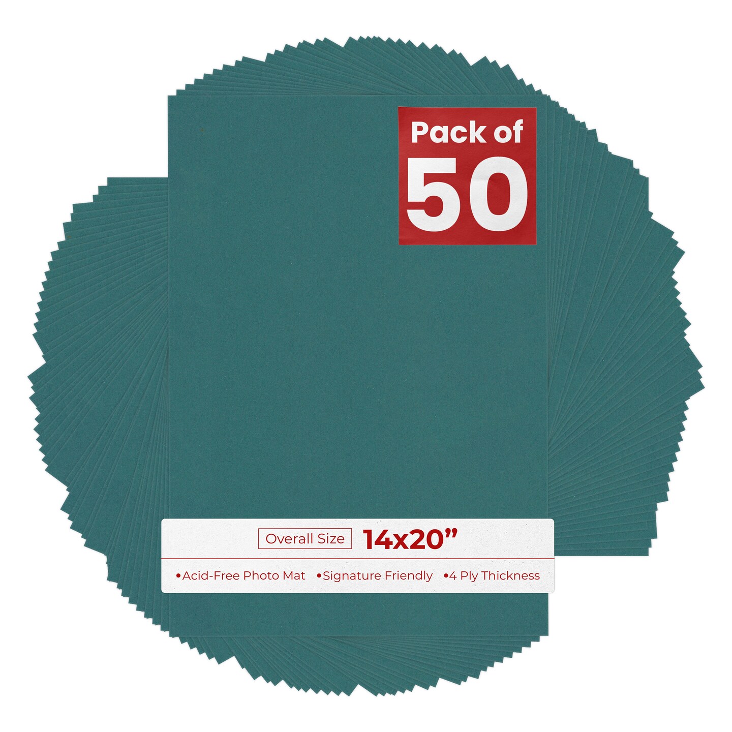 Everglade Green 14x20 Uncut Mat Board - Blank Sheets, No Opening