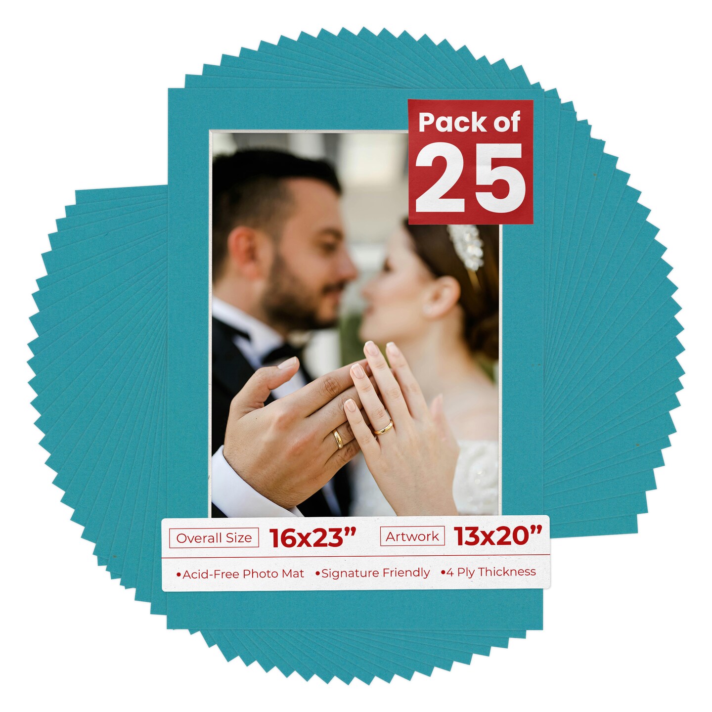 Ocean Blue Mat Board for 16x23 Frames - Fits 13x20 Photos, Color: Blue ...