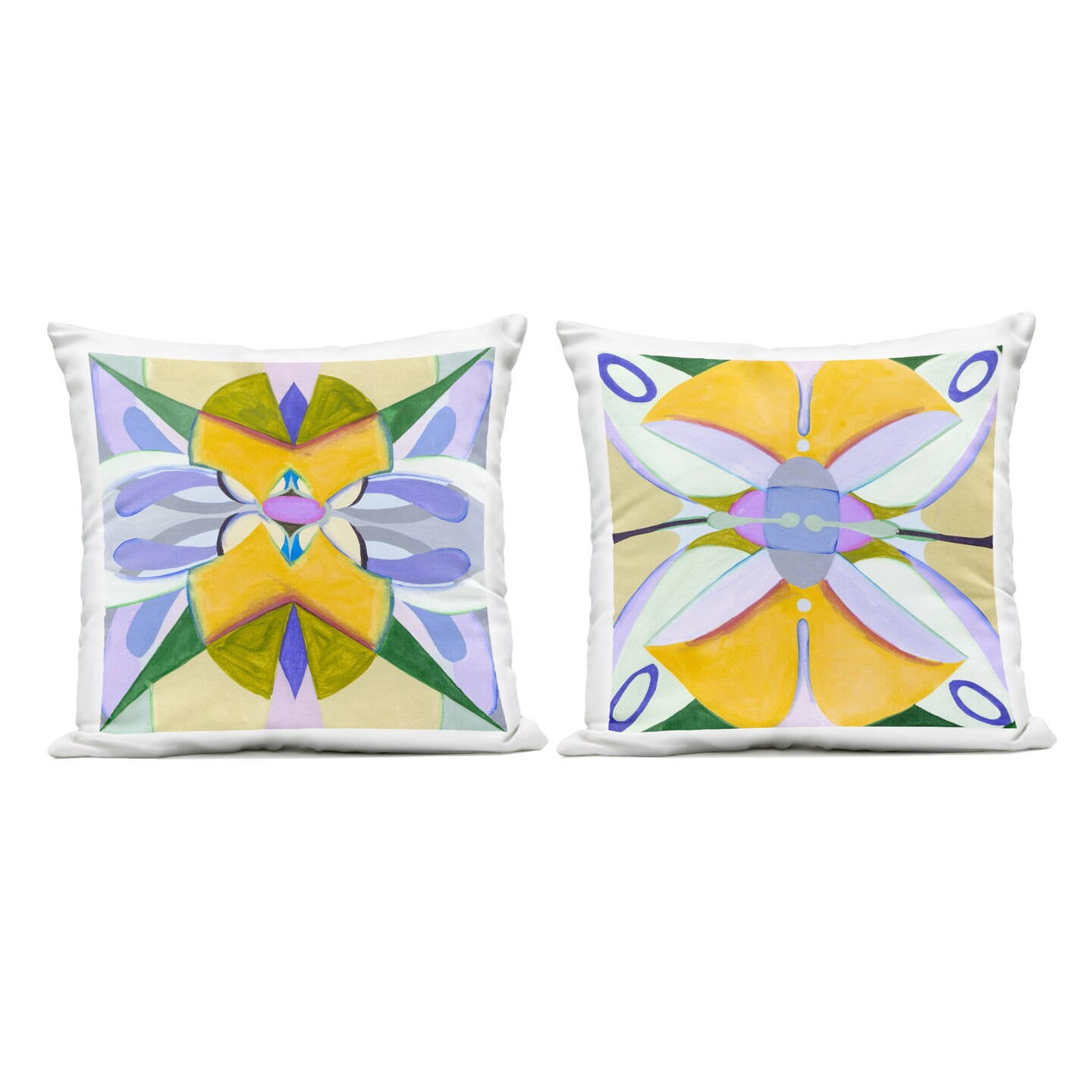 Stupell Industries Kaleidoscopic Revival Hues 2 Piece Outdoor Printed Pillow Set, design by Melissa Wang, 18 x 7 x 18