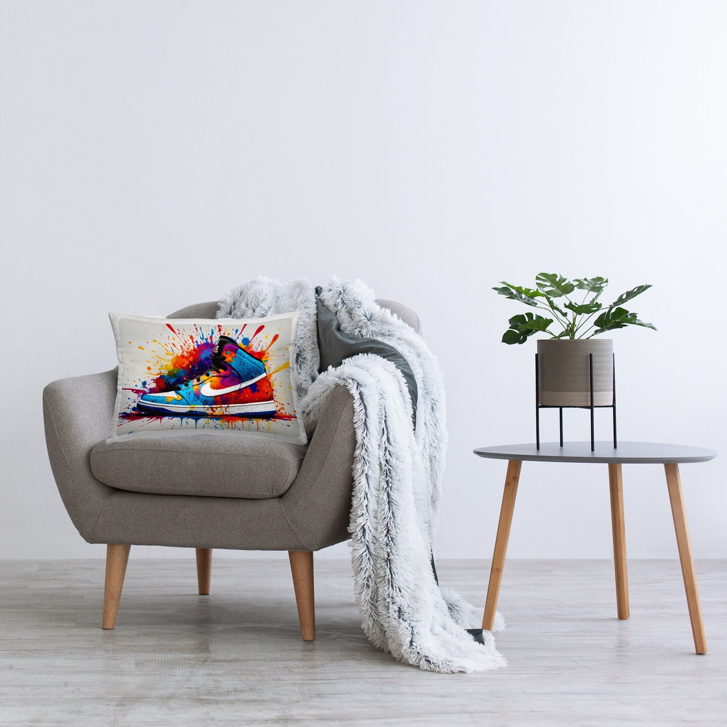 Stupell Industries Centric Sneaker Splash Decorative Printed Throw Pillow, design by Creative Studio, 14 x 7 x 20