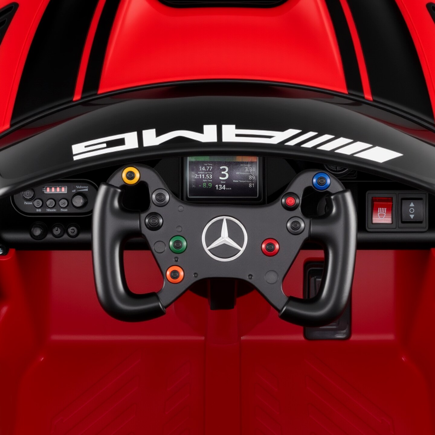 Licensed 12V Mercedes-AMG GT3 Ride-On Car for Kids Adjustable Speed Feature