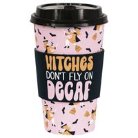 Groovy Halloween Assorted 16oz Paper Coffee Cups with Lids & Sleeves 6ct