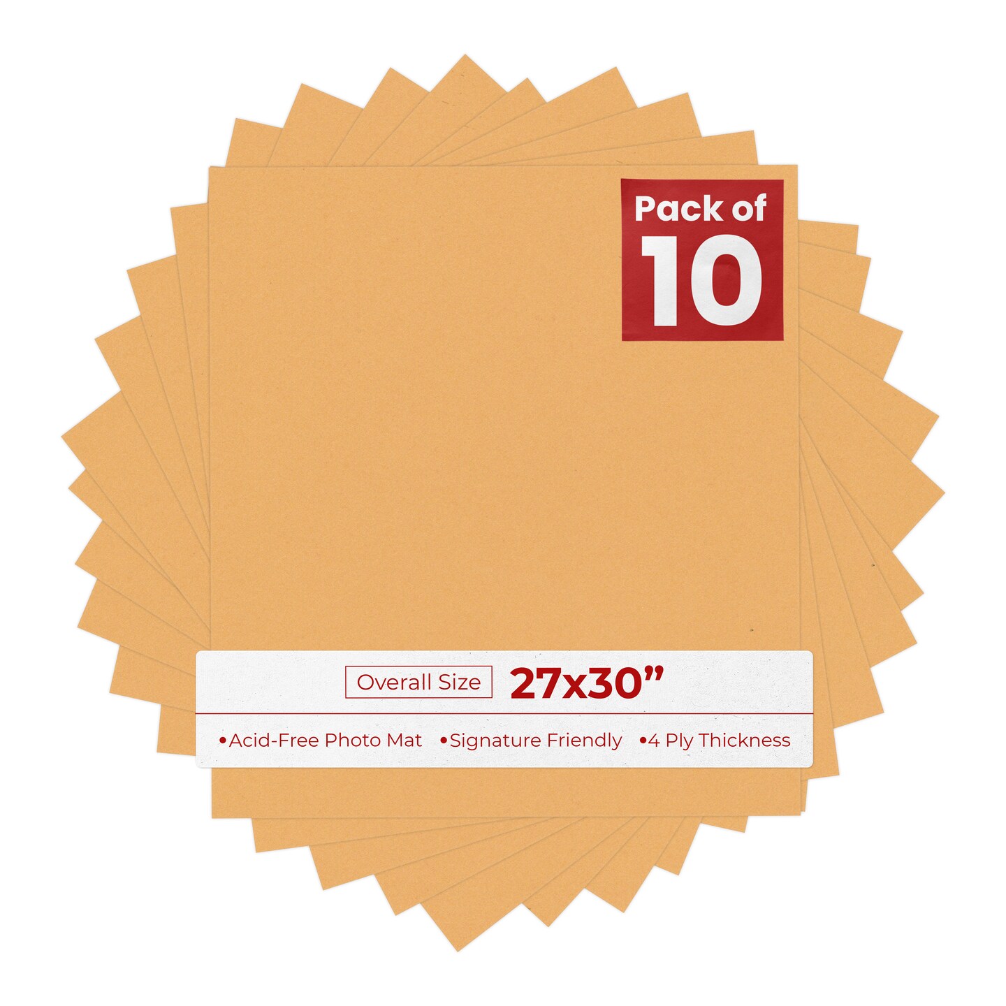 Topaz Orange 27x30 Uncut Mat Board - Blank Sheets, No Opening, Color ...