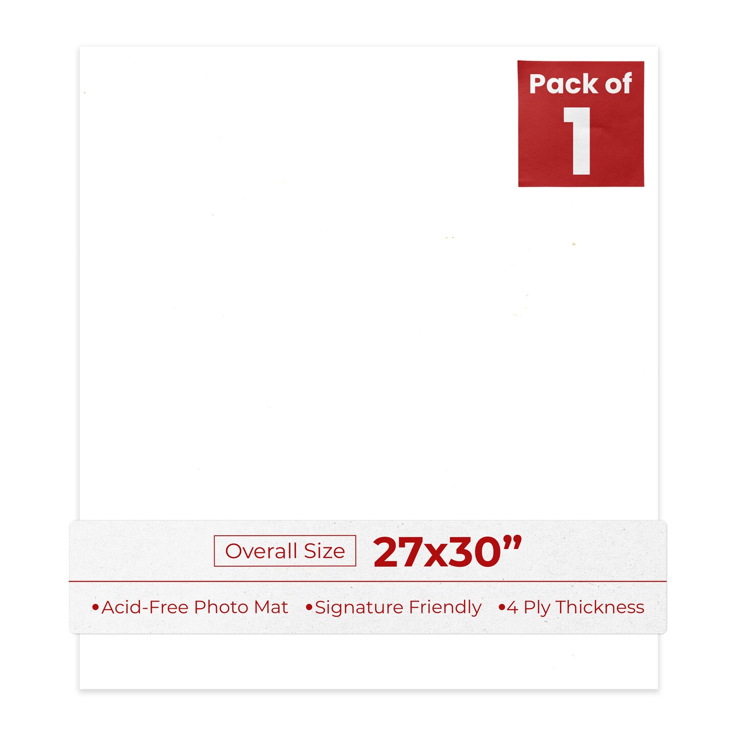 Textured White 27x30 Uncut Mat Board - Blank Sheets, No Opening, Color ...