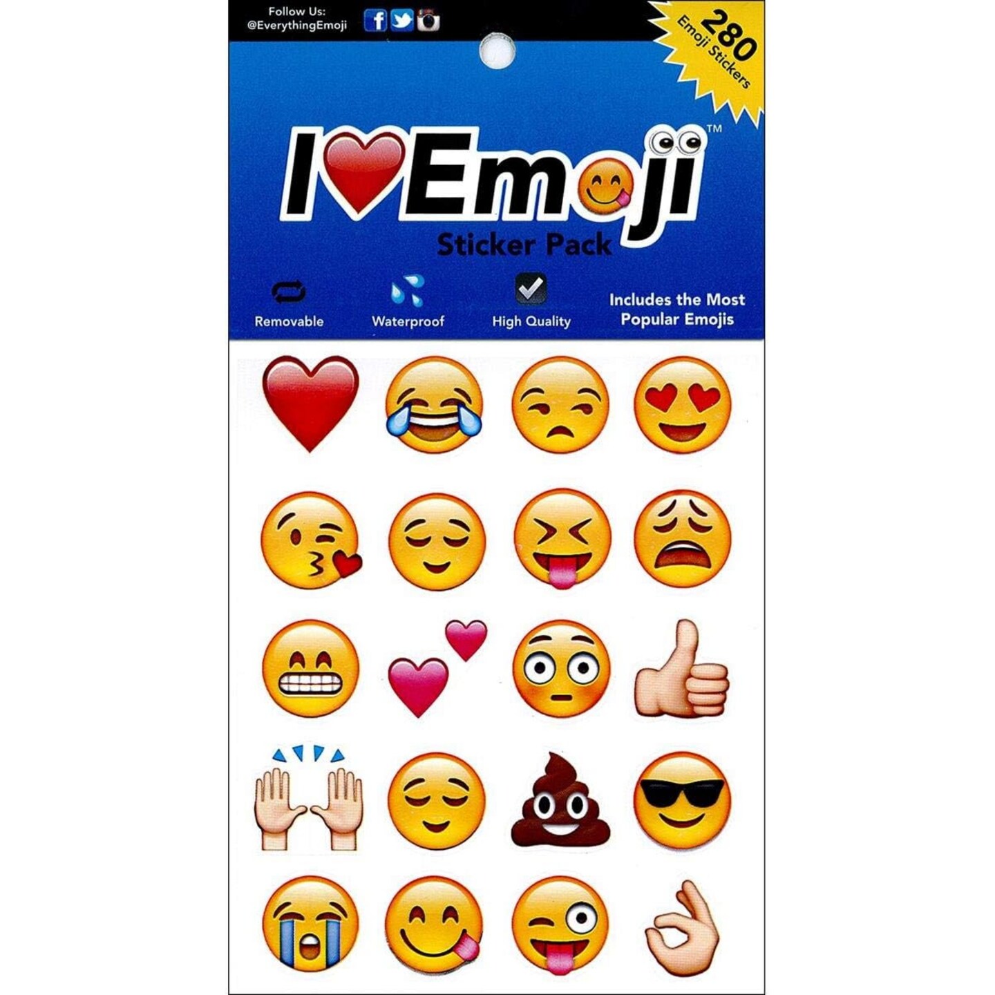Everything Emoji Emoticon Sticker Pack - 280 Emoji Stickers for Phones Laptops and Social Media