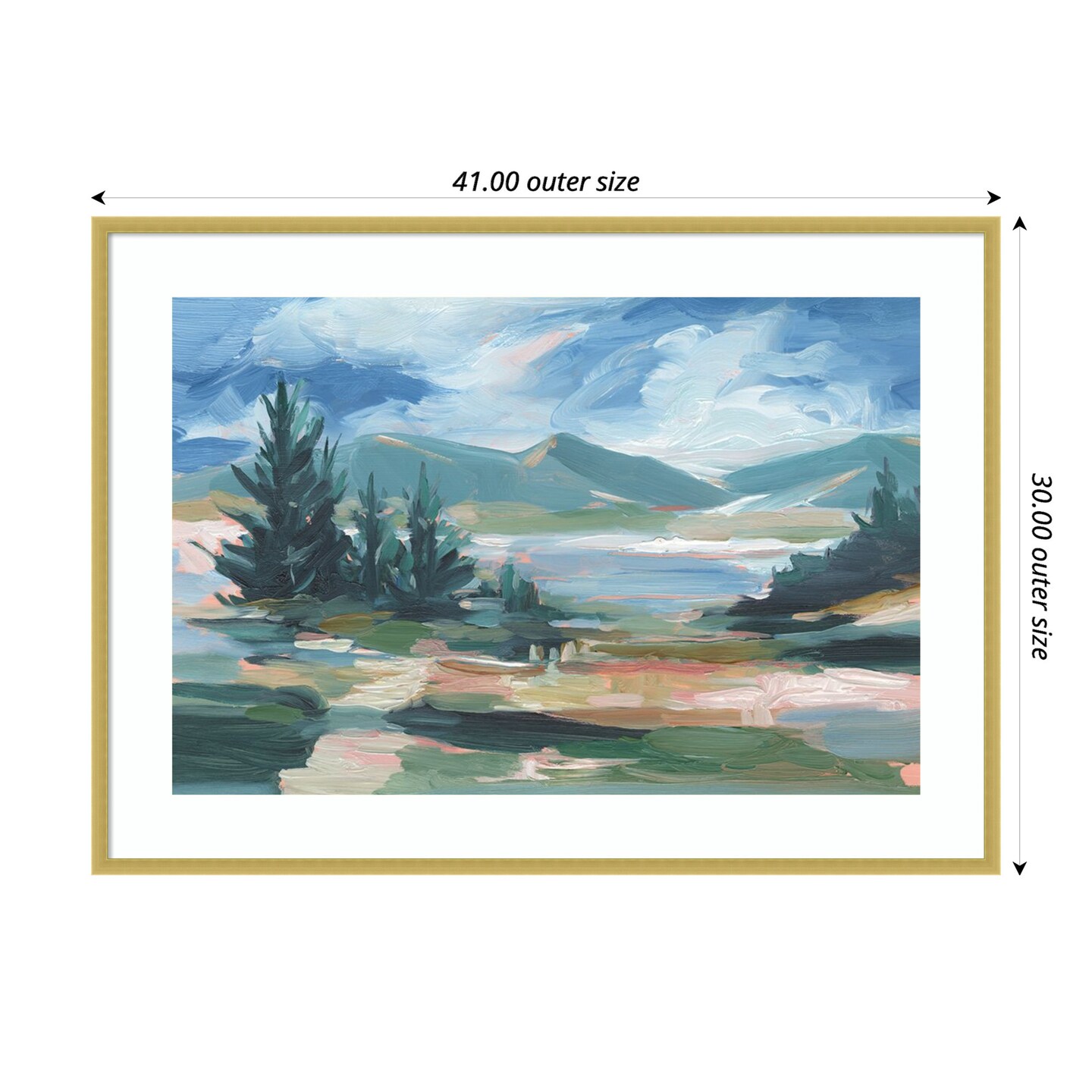 Pastel Lake View I by Ethan Harper Wood Framed Wall Art Print