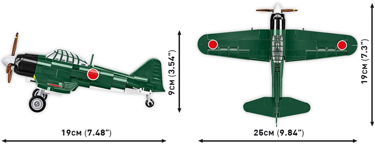COBI Historical Collection WII MITSUBISHI A6M2 &#x22;ZERO&#x22; Japanese Fighter Plane