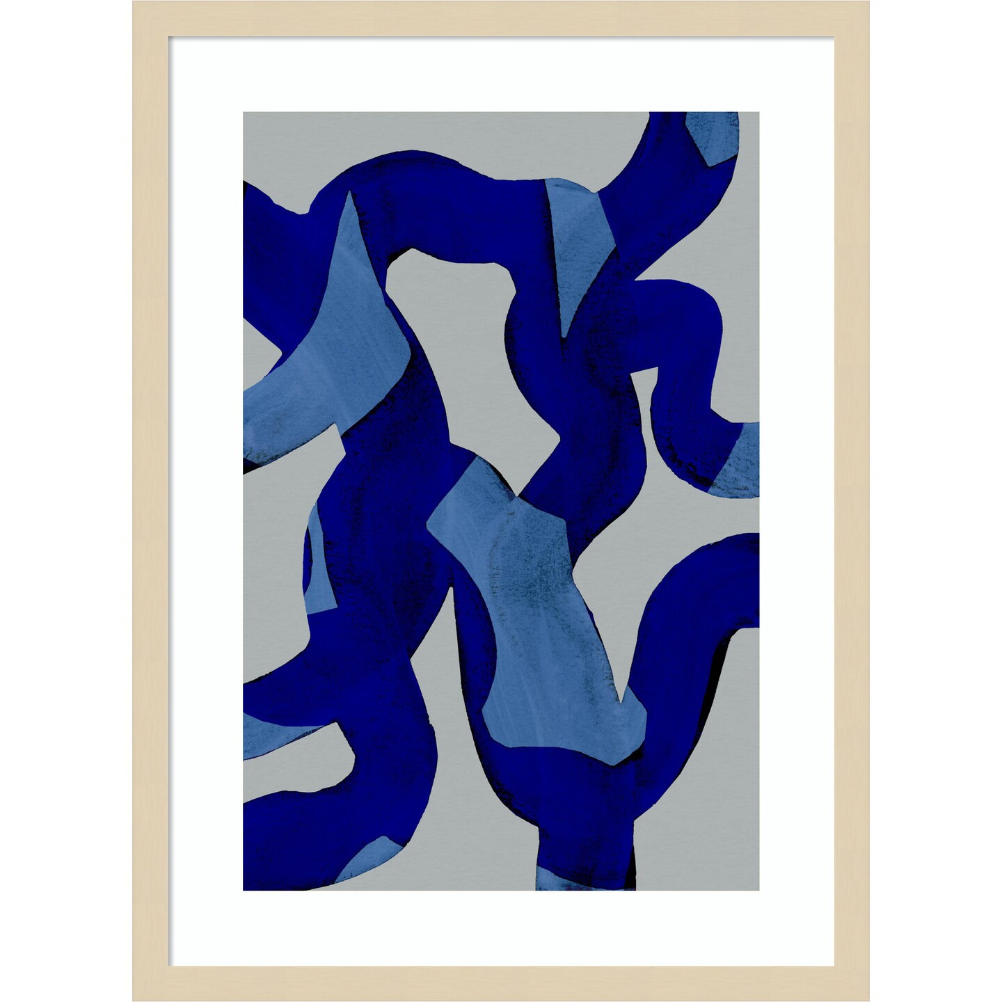 Abstract Brush Strokes by Mareike Bohmer Wood Framed Wall Art Print