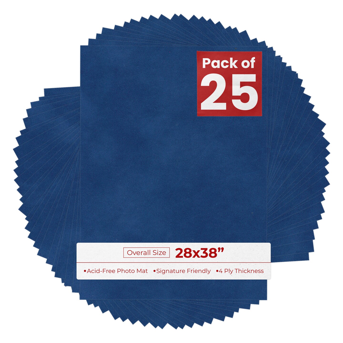 Brooke Blue Suede 28x38 Uncut Mat Board - Blank Sheets, No Opening ...