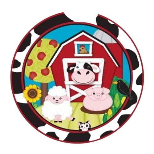 Baby Barn Yard Ceramic Car Coaster Set 2.56&#x22; (2 Pack)